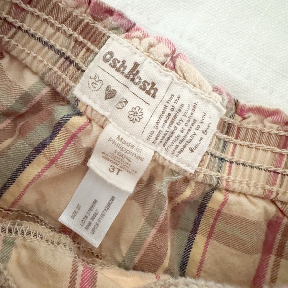 Oshkosh B'Gosh Plaid Skirt Size‎ 3T Pink Brown Fall Winter Vintage Girls - Picture 4 of 7